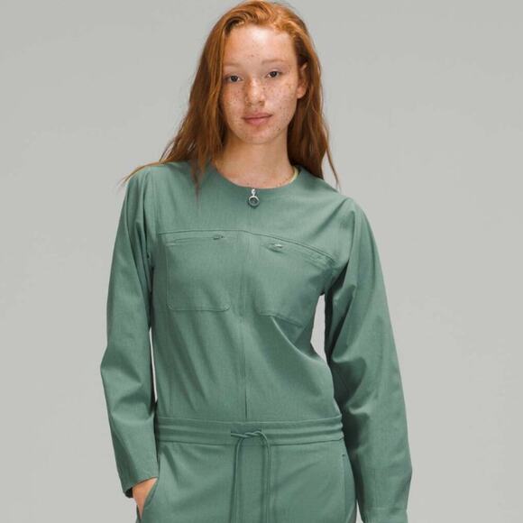 Lululemon Ventlight Zippered Jumpsuit Tidewater Teal Size 4 EUC - Picture 1 of 12